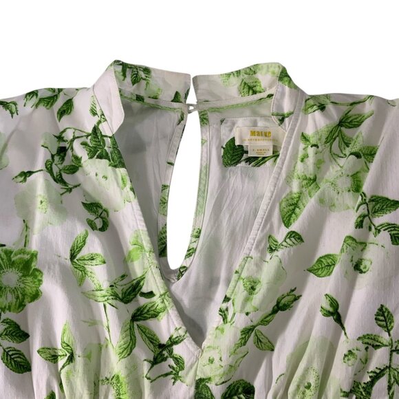 Anthropologie Maeve V-Neck Tunic Mini Dress XS Green Floral - Picture 6 of 16